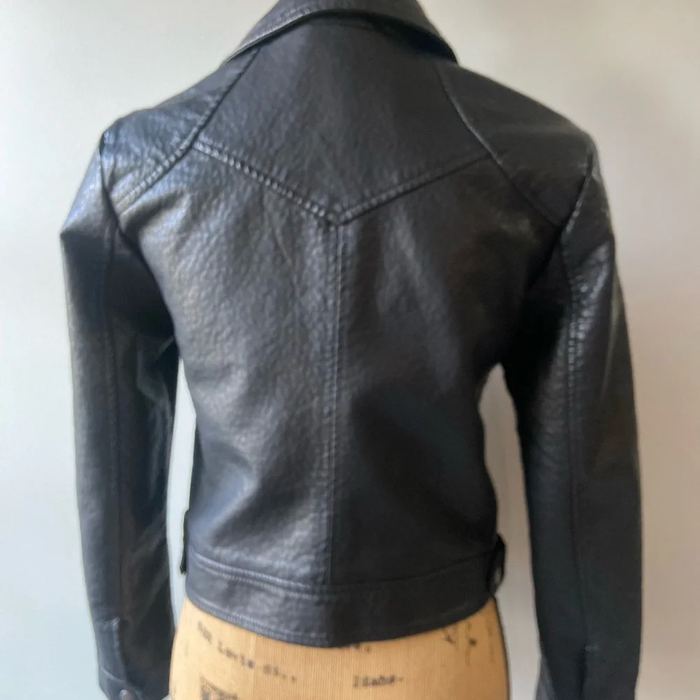 Jack by BB Dakota Sz S Anthropologie Classic Black Faux Leather Jacket - Picture 4 of 13